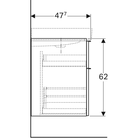 841391000 Шкафчик для раковины Geberit iCon, с двумя выдвижными ящиками Geberit  - Вид №24