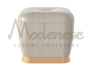 Кожаный квадратный пуф