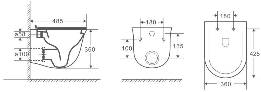 GR-4412S Подвесной унитаз настенный Белый Grossman  Китай  - Вид №5