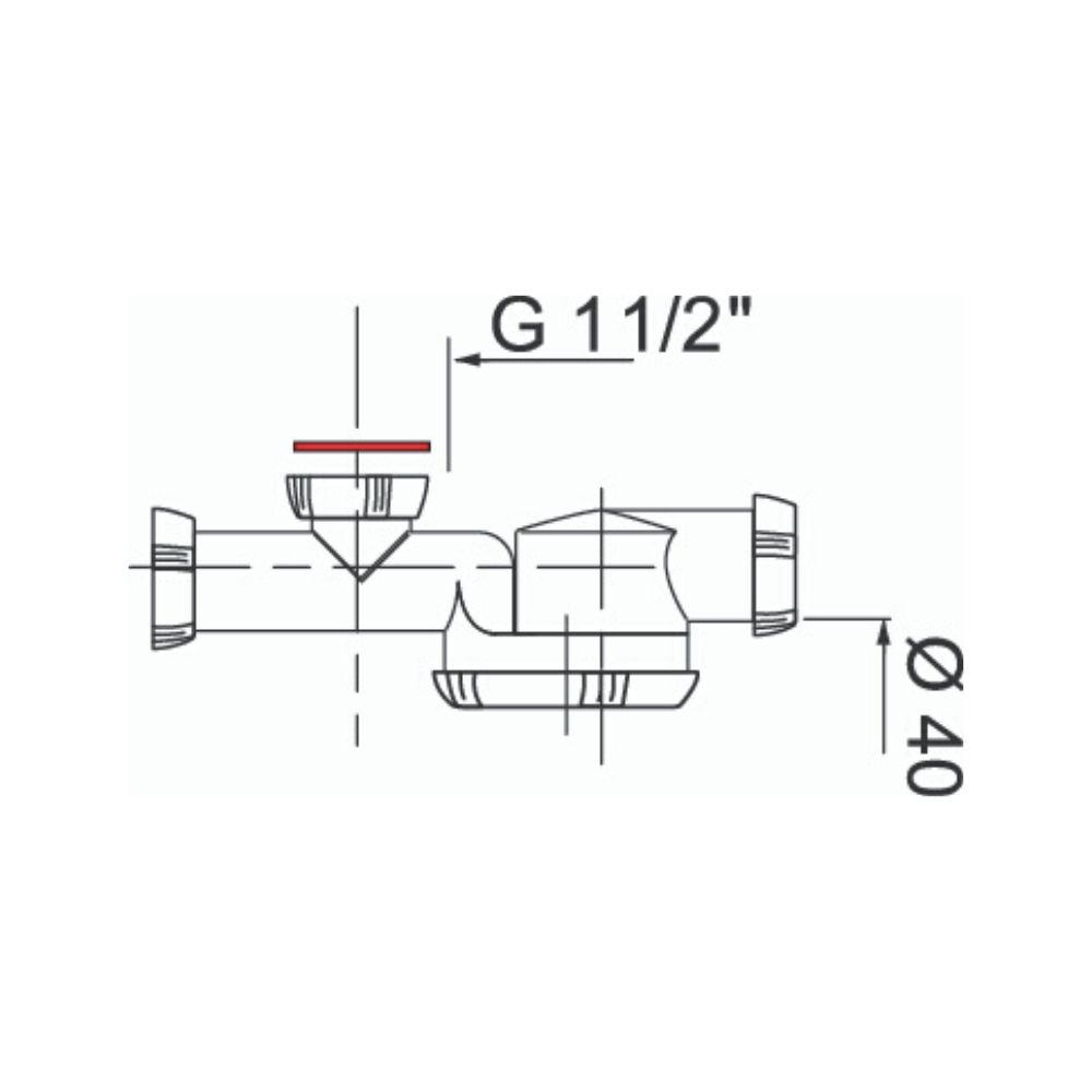 Сифон сверхплоский "Эспас"1 1/2*40мм с отвод ст.маш. без выпуска (30717974) 30717974 Santreyd  - Вид №1