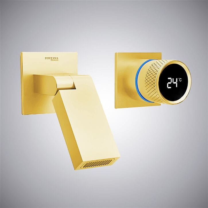 Настенный смеситель для раковины с 2 отверстиями Fontana Showers синий Синий ARCH-00139938 - Вид №14