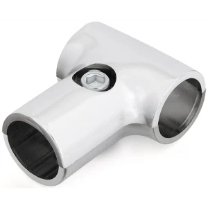 Соединитель 2-х труб Т-образно усиленный, цвет хром