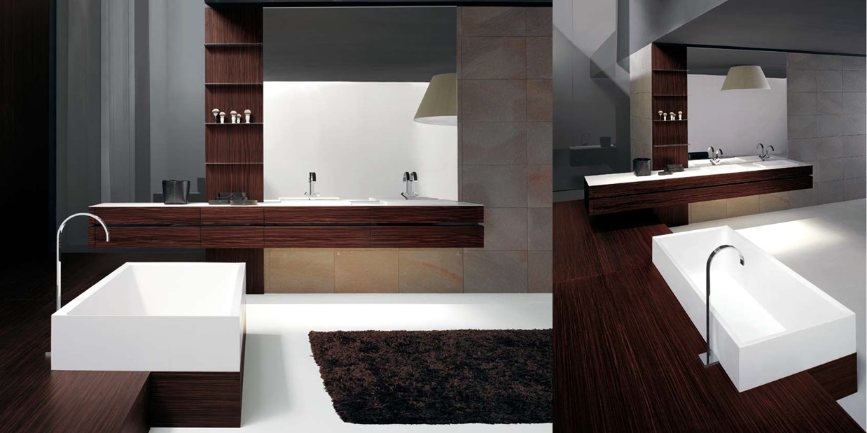 Комбинация ванной комнаты KU 50 в отделке Ska MillTek / 85 Palissandro MILLDUE KUBIK KUBIK50 - Вид №2