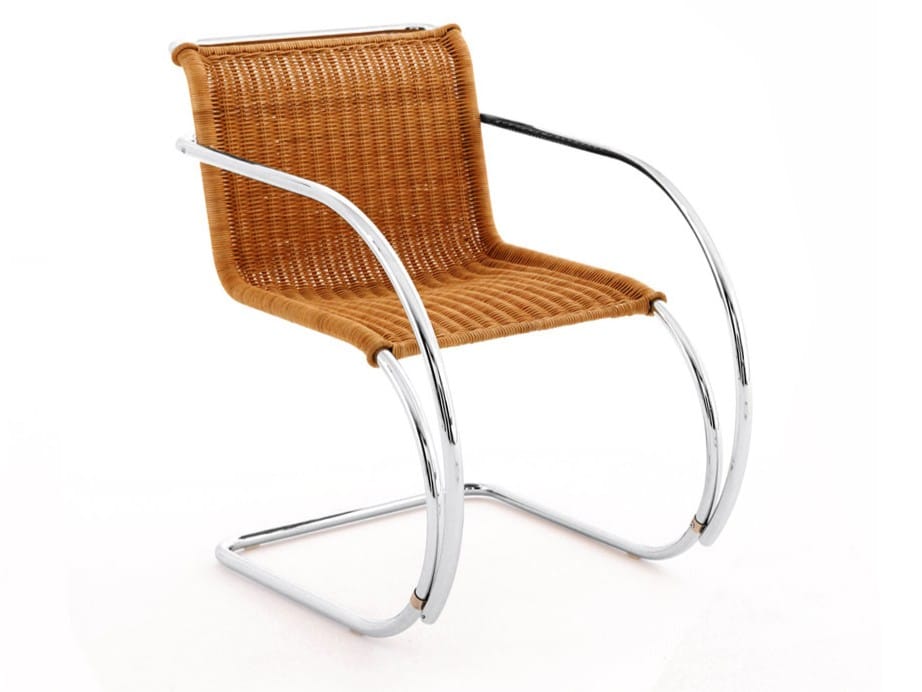 Консольный стул из ротанга с подлокотниками Knoll MR ARCH-00130386