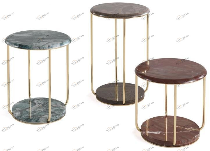 ETRO Home Interiors Круглый журнальный столик из мрамора sun-id-1403638