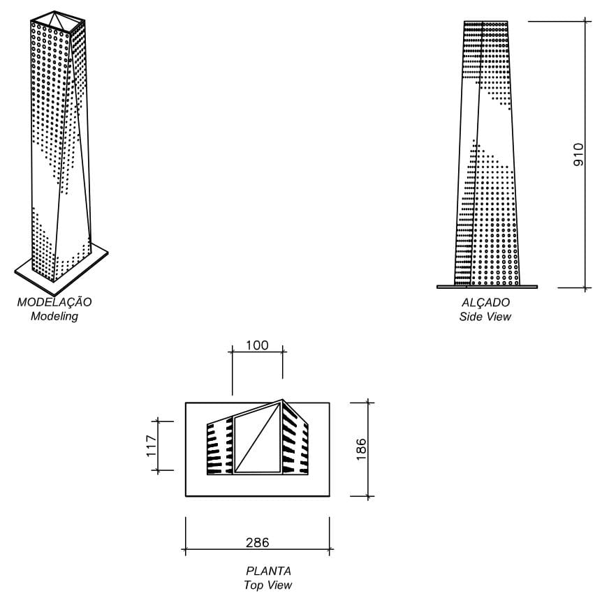 Corten™стальная напольная пепельница для общественных мест amop Hybrid ARCH-00085467 - Вид №1