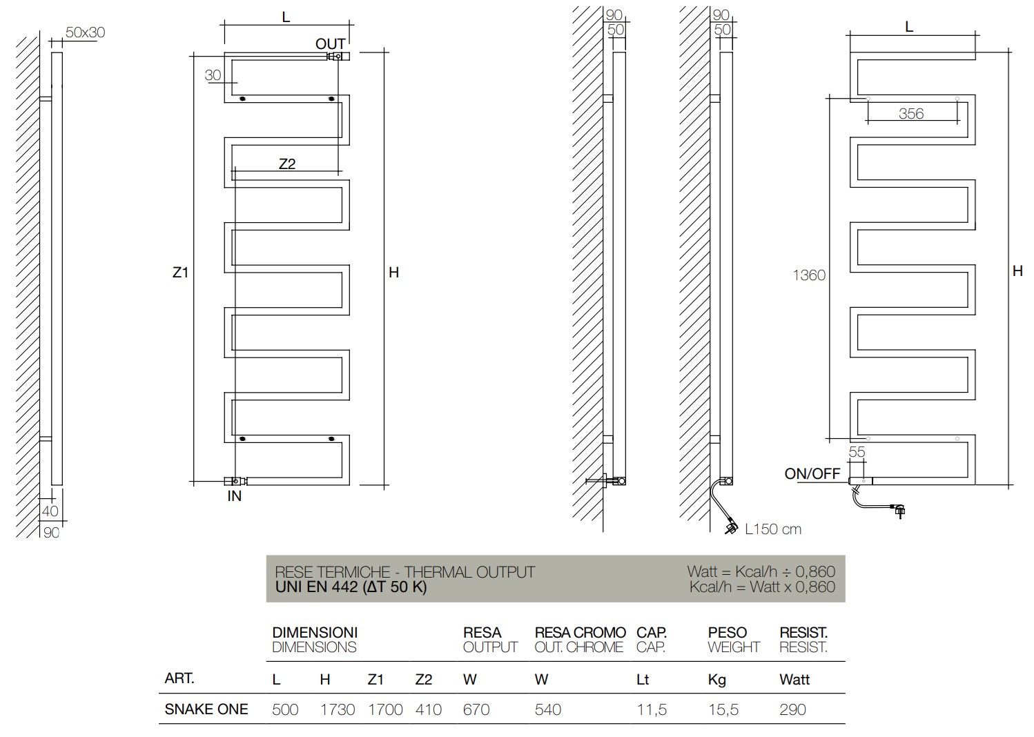 Настенный стальной полотенцесушитель SCIROCCO H ARCH-00039525 - Вид №2