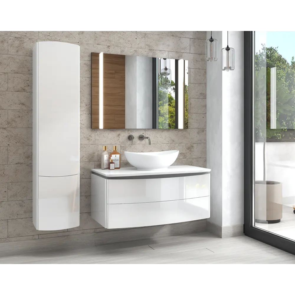 Тумба под раковину подвесная Cosmo 100 см цвет белый VIGO STLM-2193828 - Вид №5