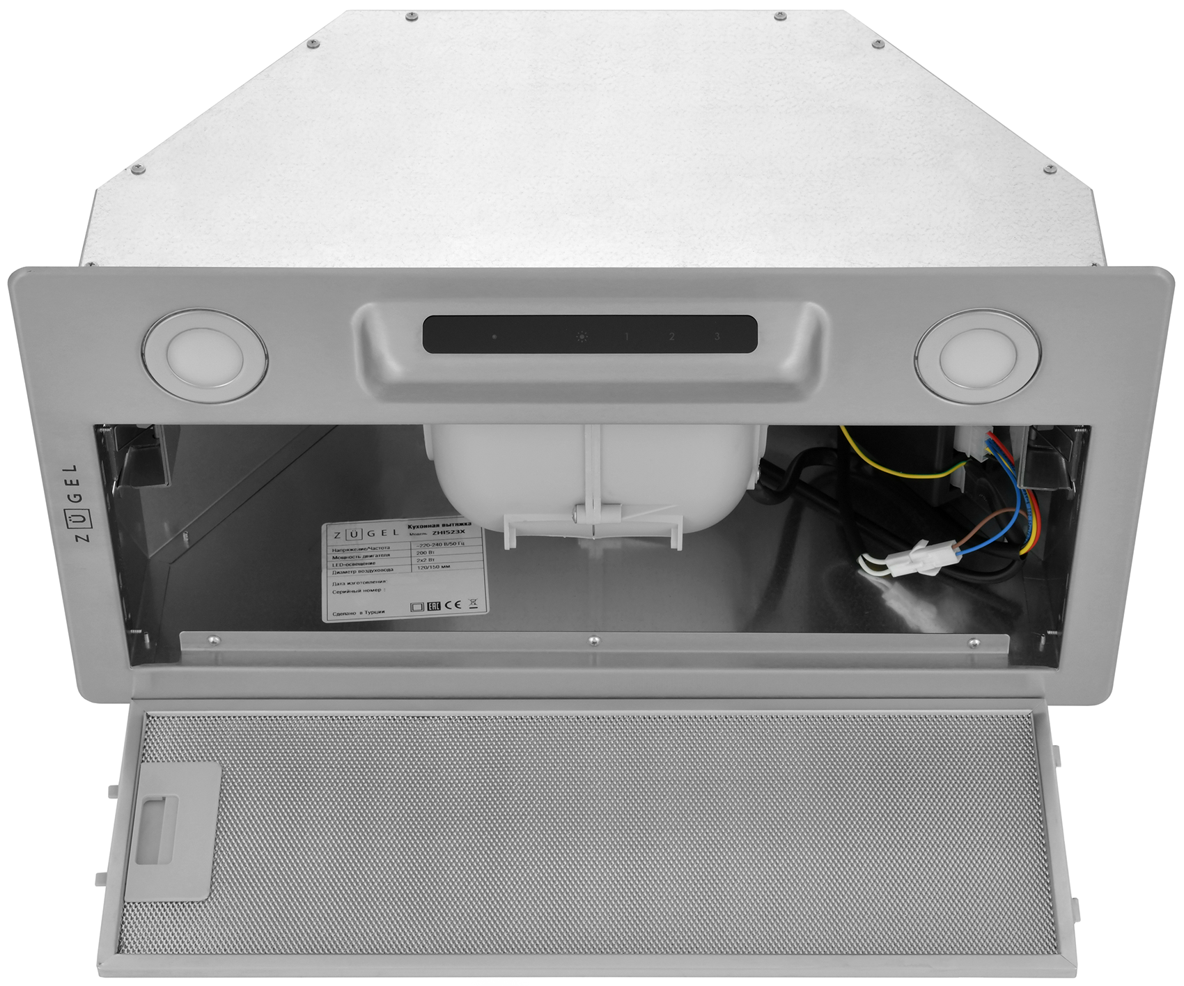 9175463 Вытяжка полновстраиваемая ZUGEL ZHI523X серебристый STDN-0029789 - Вид №4