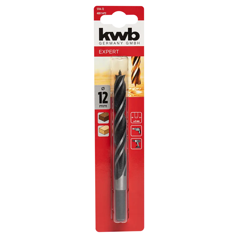 Сверло спиральное по дереву KWB 5114-72 12x151 мм STLM-2193604 - Вид №3