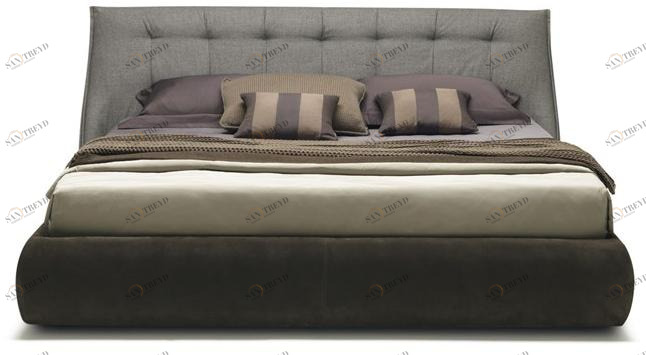 MisuraEmme Кровать из замши с тафтинговым изголовьем Misuraemme sun-id-1420324