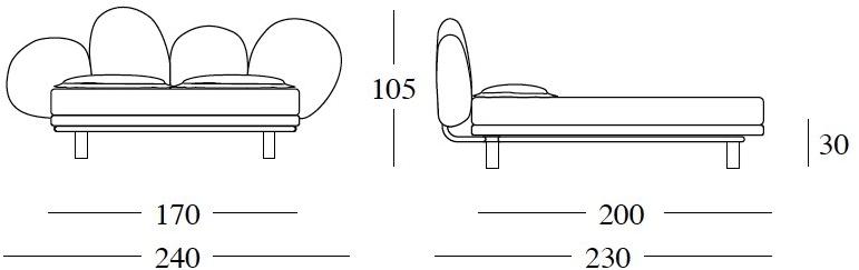 edra Двуспальная кровать обтянута экологическим мехом Cipria Cprb50 - Вид №2