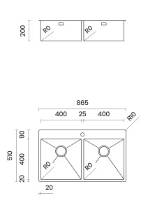 2 раковины из нержавеющей стали