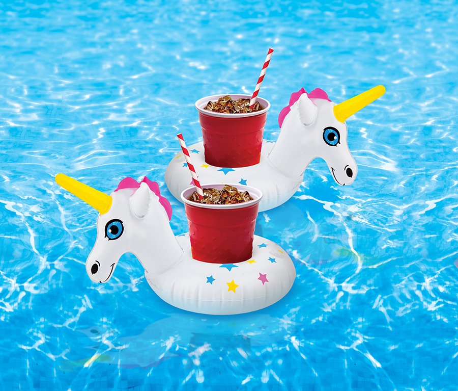 Набор подстаканников для бассейна unicorn 2 шт BIGMOUTH ДИЗАЙНЕРСКИЕ 299857 Белый;голубой  - Вид №2