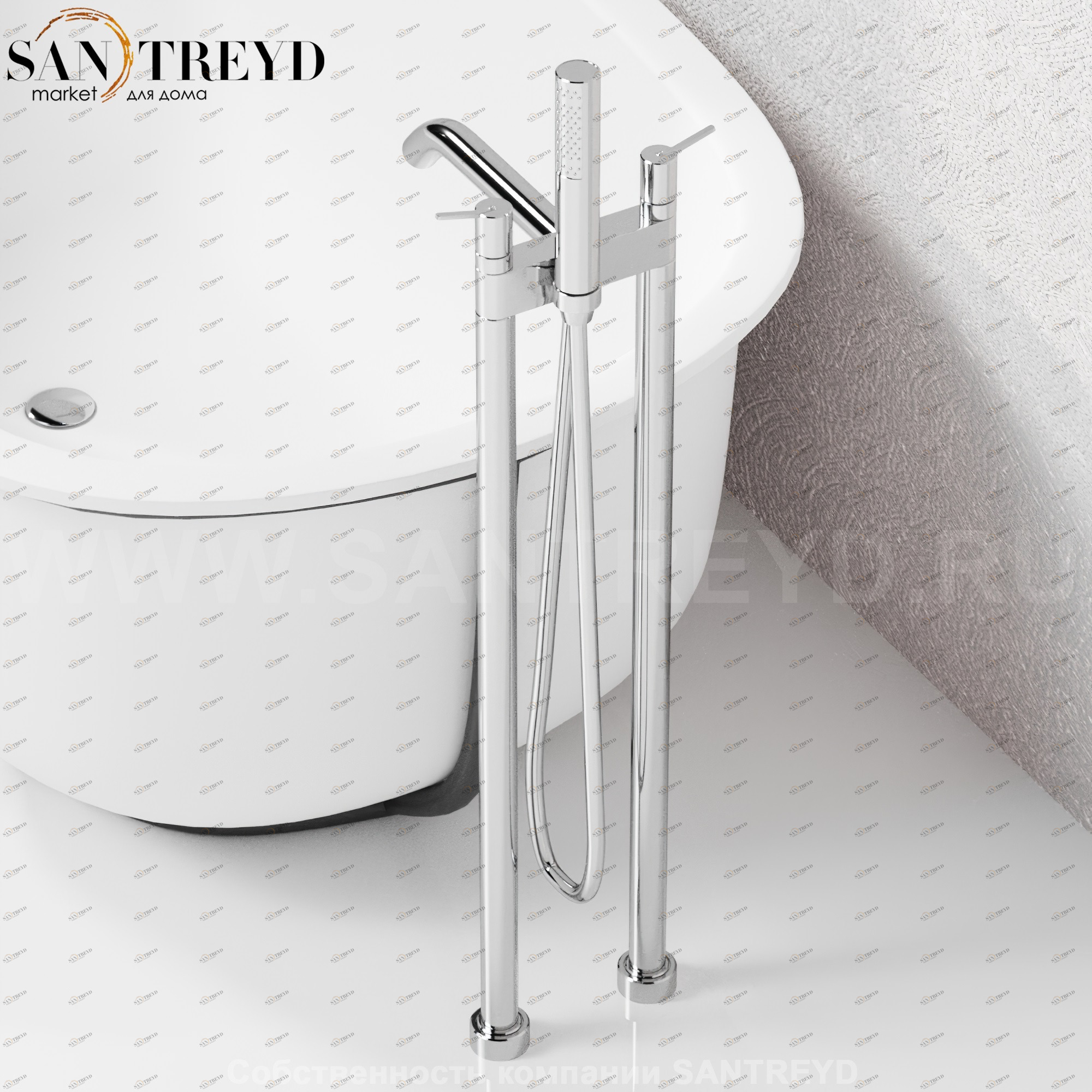 Смеситель AFEZ026S FEZ 2 для ванны хромированный Agape