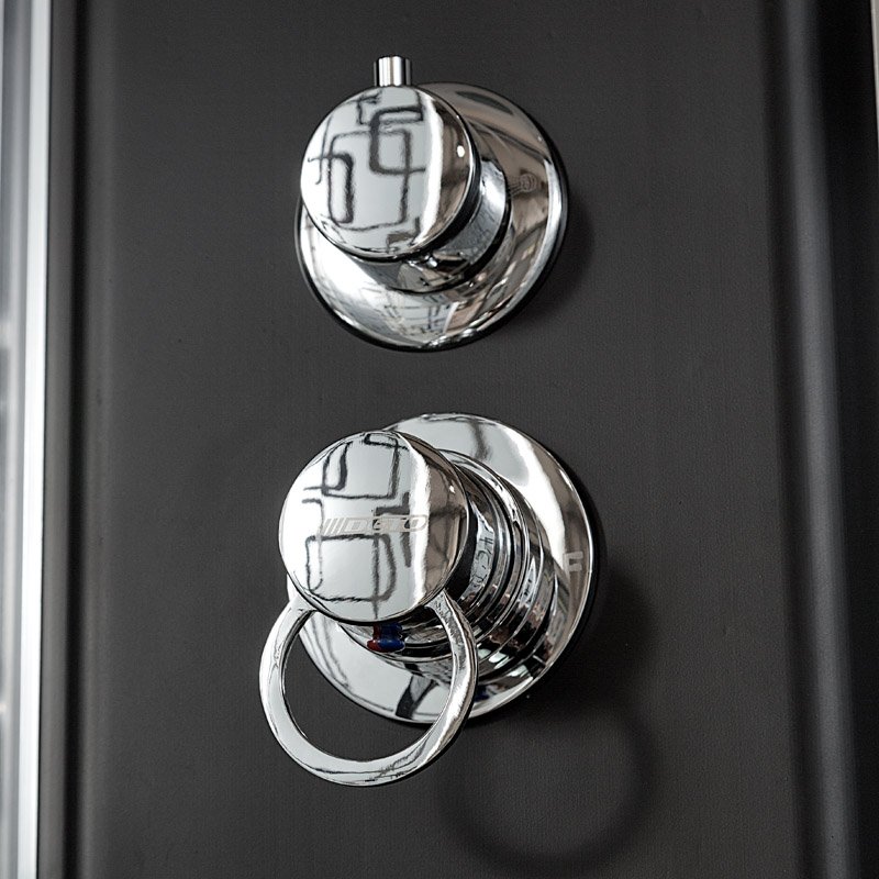 ЕМ1510 с электрикой (эл.) Душевая кабина DETO Серия EM BМ1510 N (без крыши) BLACK - Вид №15