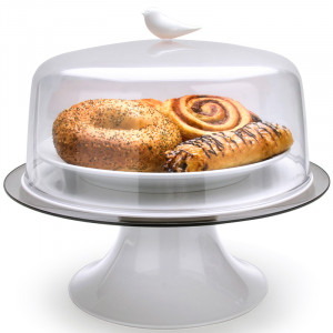 QL10189-WH Тортовница sparrow белая Qualy