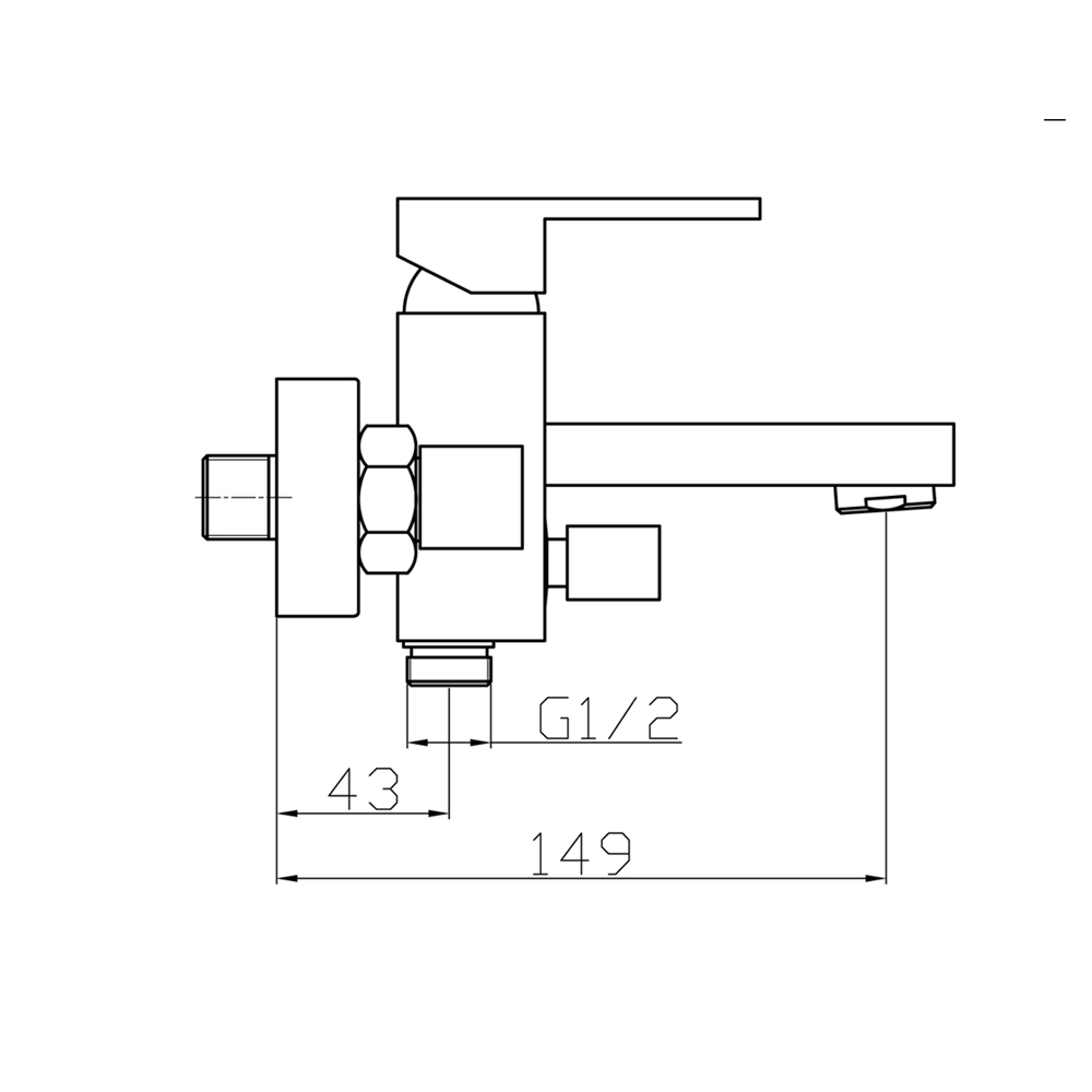 Смеситель для ванны Raiber R0050 однорычажный R0050 Santreyd  - Вид №1