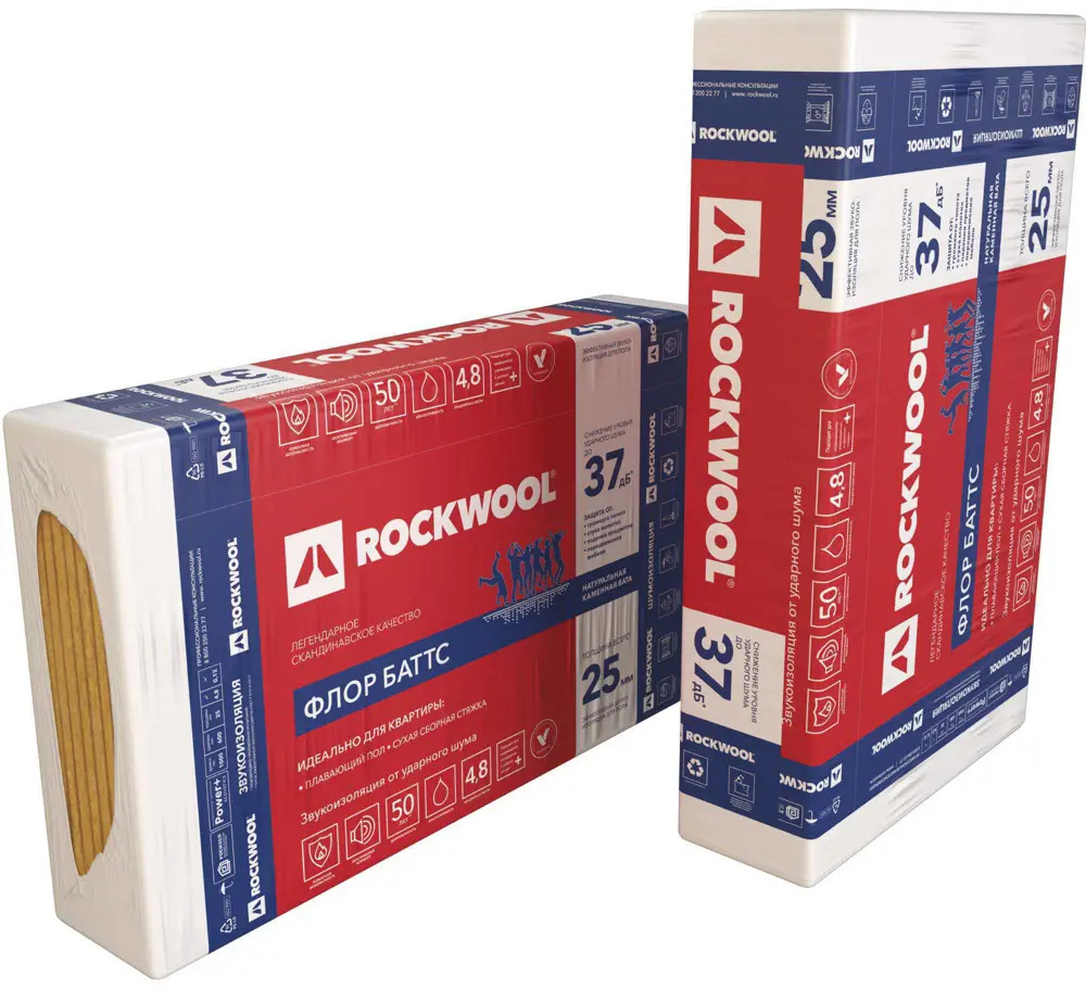 Rockwool Флор Баттс: Акустическая изоляция для тишины и комфорта 82151692