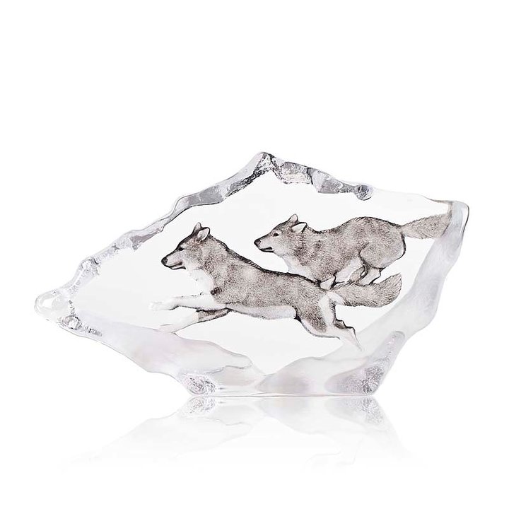 34066 Скульптура "Волки", серая, 250/140 мм. Maleras 