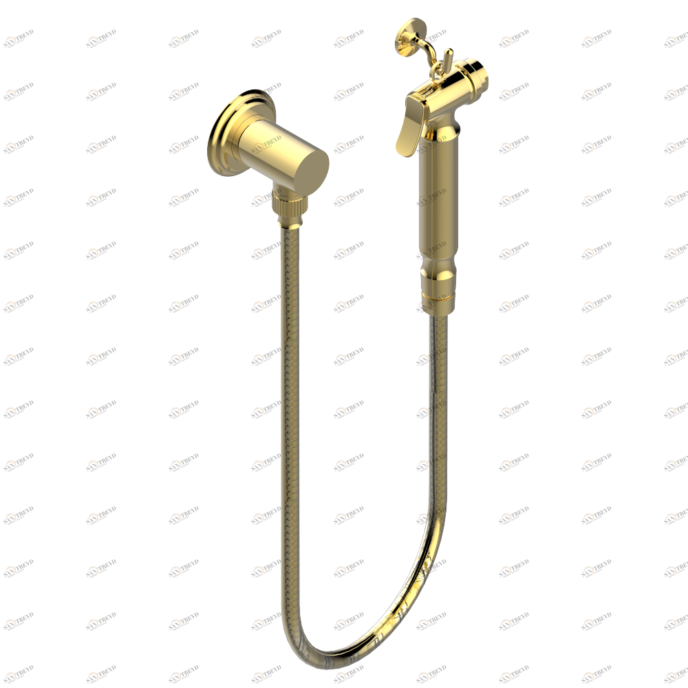 U7D-5840/7 Душ гигиенический: 1.25 м шланг, крючок, вывод для душа и лейка с клапаном (возможны только следующие покрытия A02, B01,C01, D03, E02, F01, G01,G02) Thg-paris Trocadéro c чёрным ониксом Золото U7D 5840/7 CAT.F