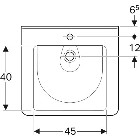 128575000 Раковина Geberit Renova Comfort Square, безбарьерная Geberit  - Вид №22