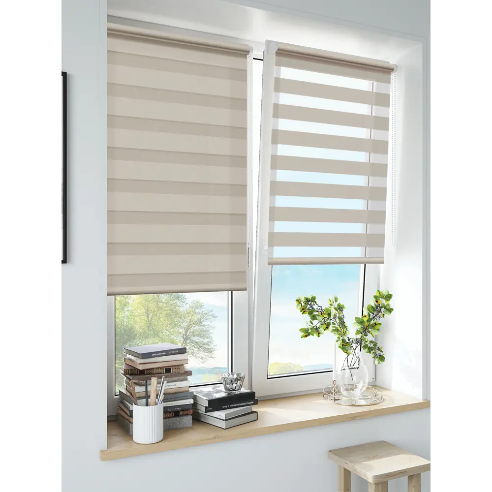 Штора рулонная день-ночь Madrid 70x160 см бежевая MIAMOZA Коллекция 2024г STLM-2086406 - Вид №3