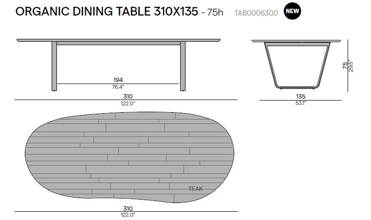 Стол из кованого железа и тикового дерева MANUTTI ARCH-00063311 - Вид №8