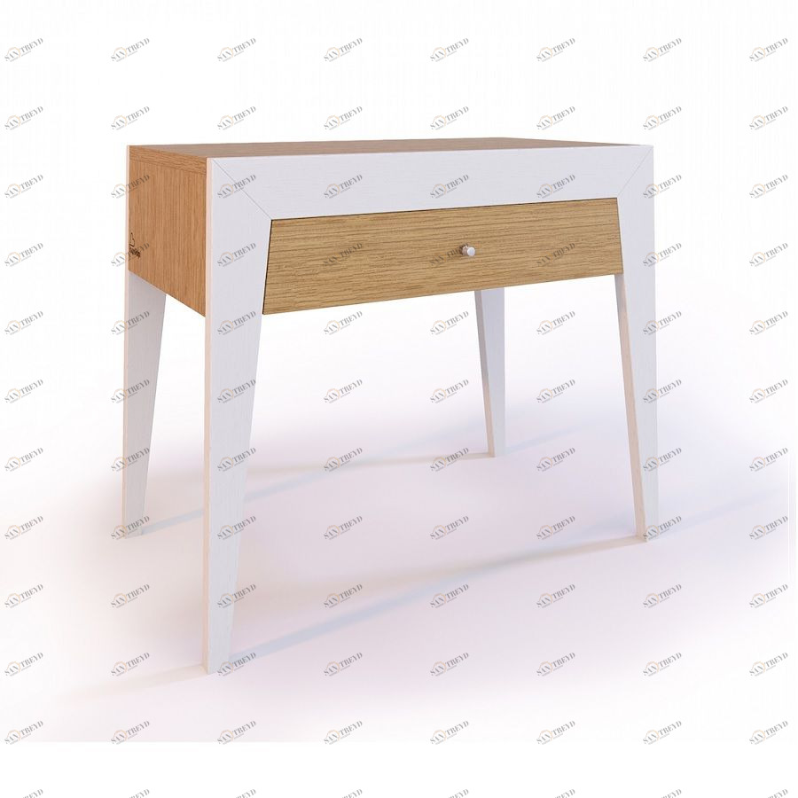 Тумба прикроватная Still, белая, средняя, без полки BraginDesign BR0168УБД