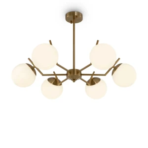 Люстра подвесная FR5173PL-06BS 6 ламп 22 м² цвет латунь