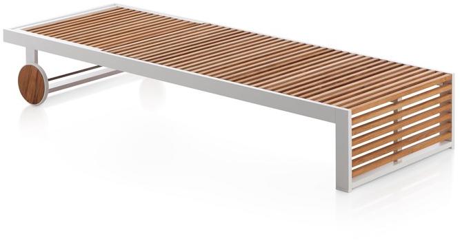 GANDIABLASCO Садовая кушетка из тика на колесиках Dna teak sun-id-1457813 - Вид №2
