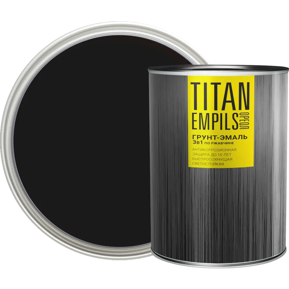 Грунт-эмаль по ржавчине Ореол Titan цвет черный 0.9 кг STLM-2196111