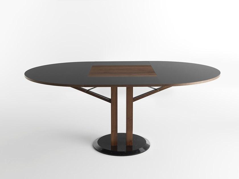 Casamania & Horm Круглый раздвижной стол из мрамора, массива дерева и феникса sun-id-1461277 - Вид №2