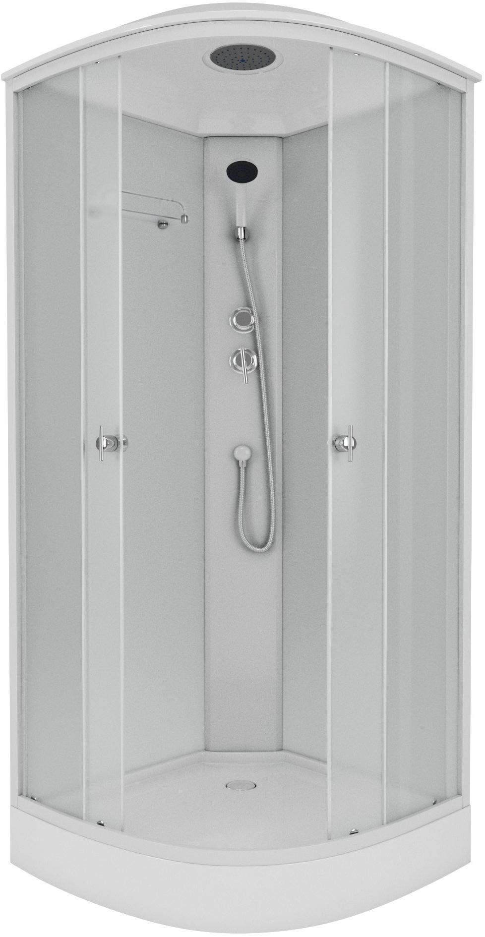 Душевая кабина NG- 5301-14 (900х900х2150) низкий поддон(13см), стекло МАТОВОЕ белые  профиля Niagara ECO 53011423 - Вид №1