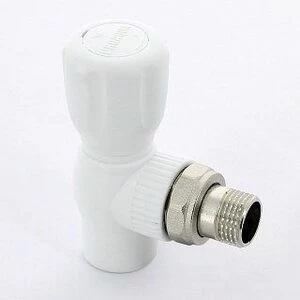 Кран для радиатора Н угловой PRO AQUA полипропиленовый с разъемным соединением 25х3/4"