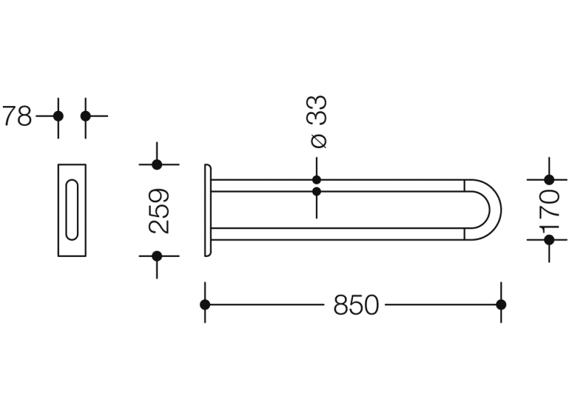 801.50.320 ручка поддержки стены HEWI Stützen  - Вид №2