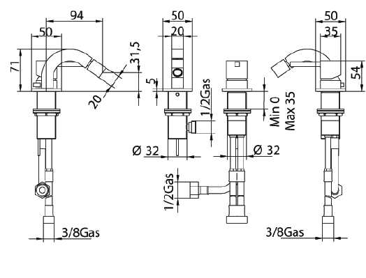 752720PN02LT Смеситель Bandini Ice Cube Santreyd - Вид №1