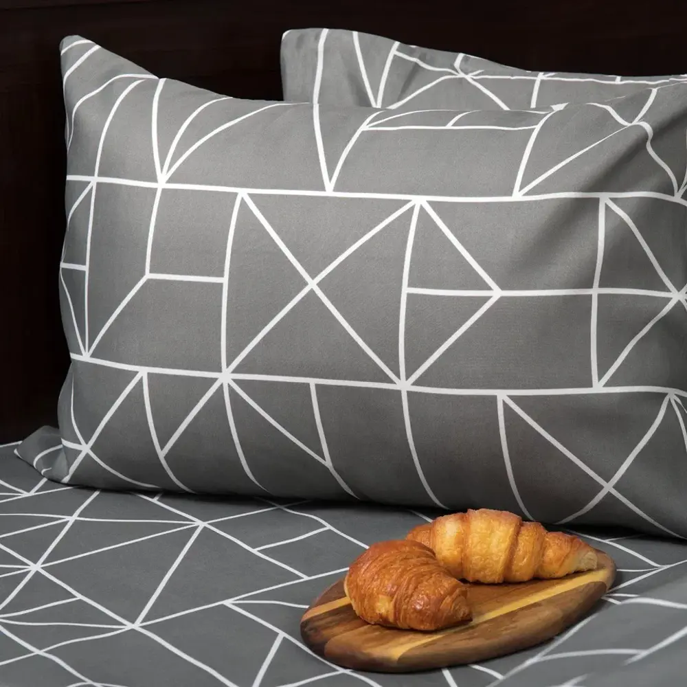 Комплект постельного белья Eclair Крейк полутораспальный полисатин серый опал STLM-2023711 - Вид №3