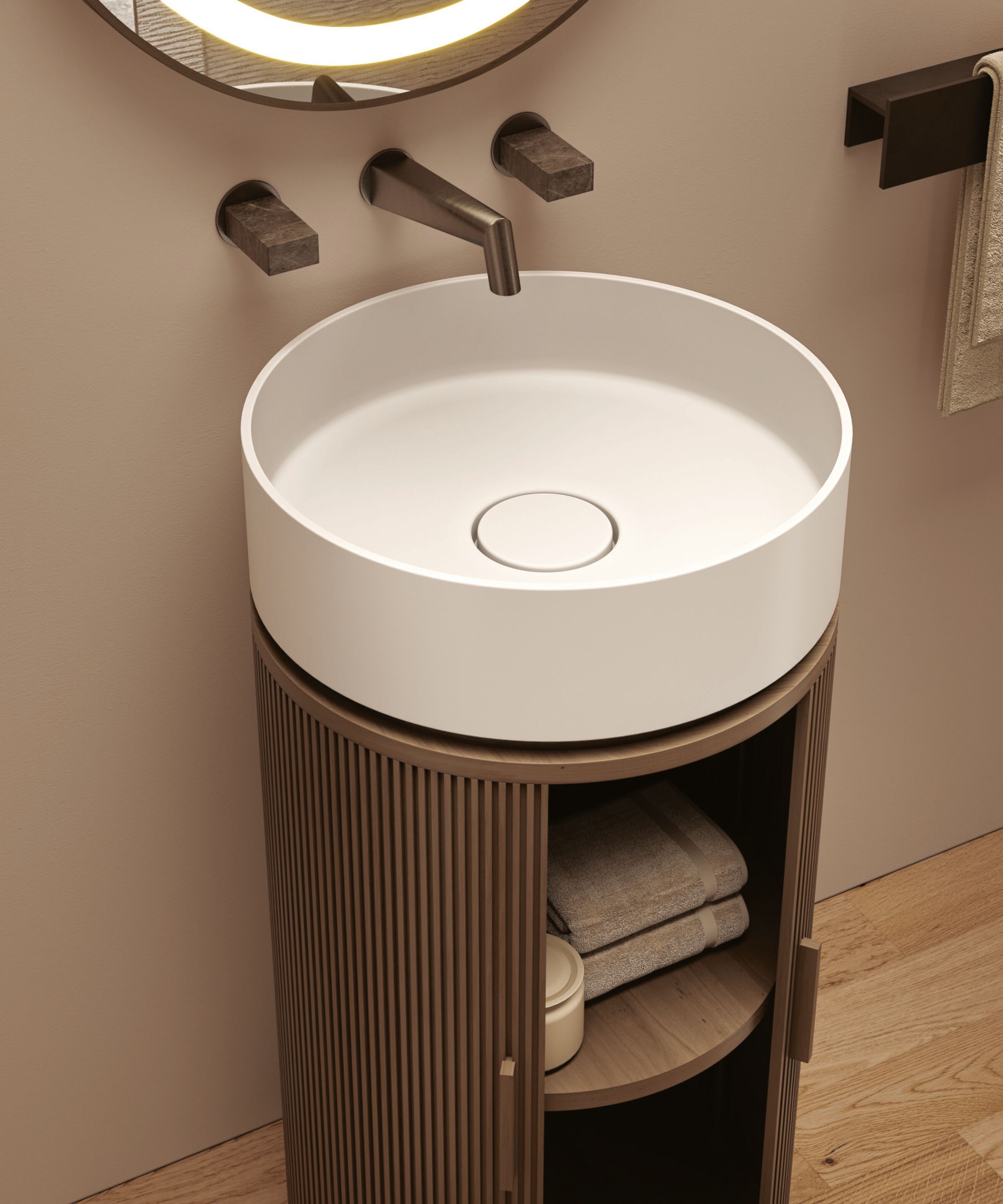 Lavabo rotondo freestanding in Solid Surface MOMA Design Tower Edo ARCH-00109846 - Вид №2