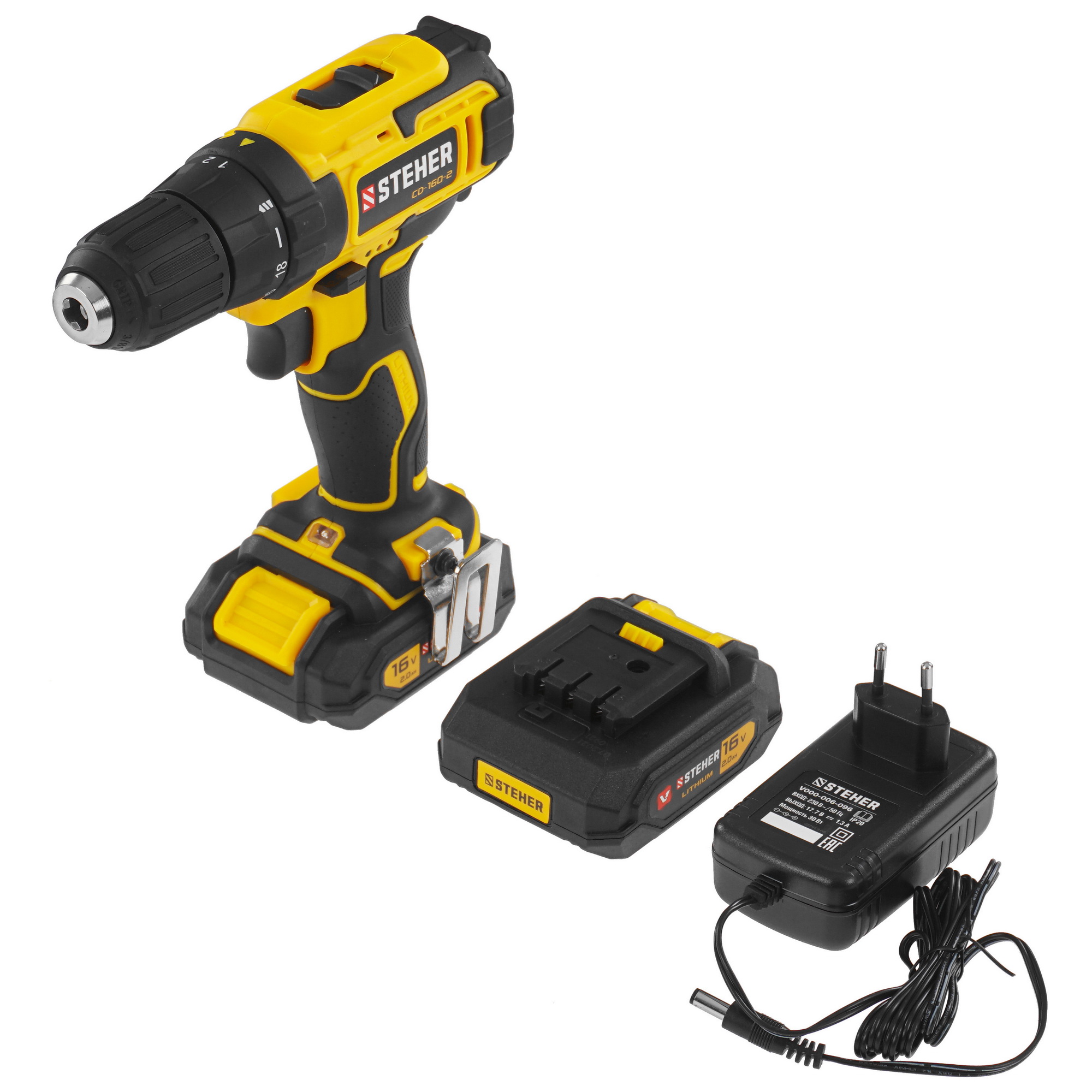 Дрель-шуруповерт STEHER CD-160-2 9963359 STDN-0056995 - Вид №2