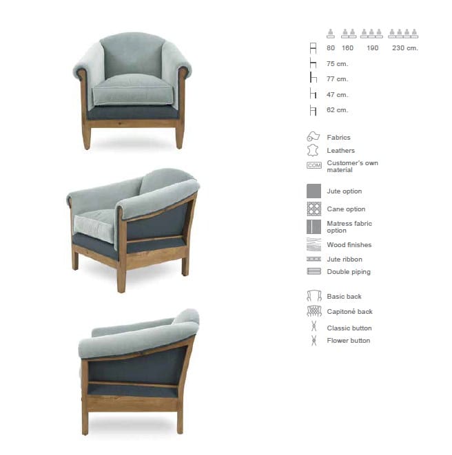 Тканевое кресло с подлокотниками CREARTE COLLECTIONS Avis Essence ARCH-00111366 - Вид №45