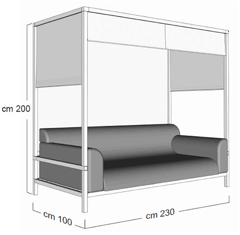 Sprech Садовый диван с балдахином из алюминия и пвх Beach system sun-id-1500344 - Вид №2