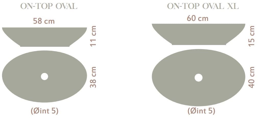 Одноместный овальный умывальник из Акрона© Acquabella On top ARCH-00092962 - Вид №6