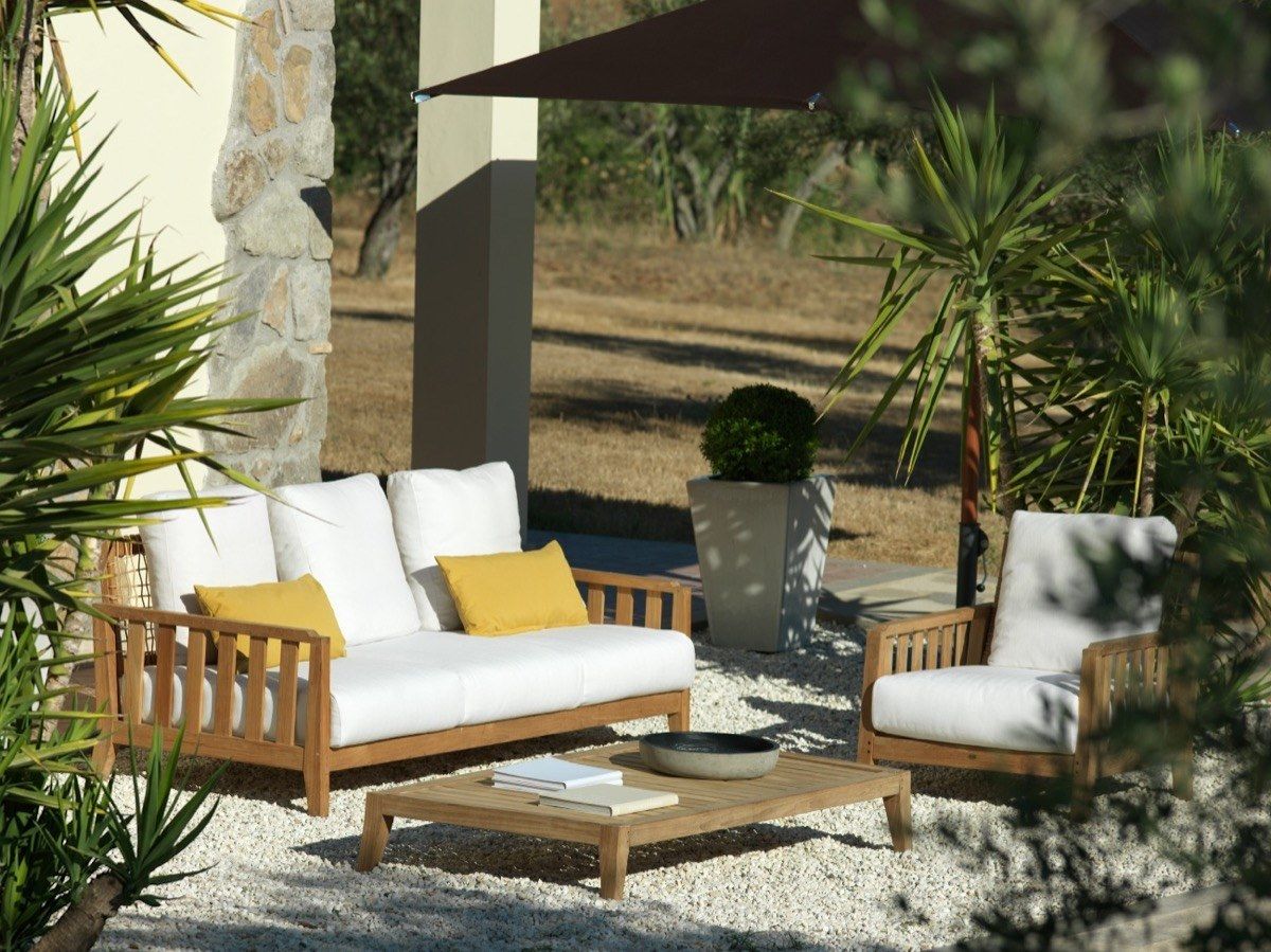 Садовое кресло из тикового дерева и акриловой ткани Unopiù Chelsea ARCH-00088343 - Вид №7