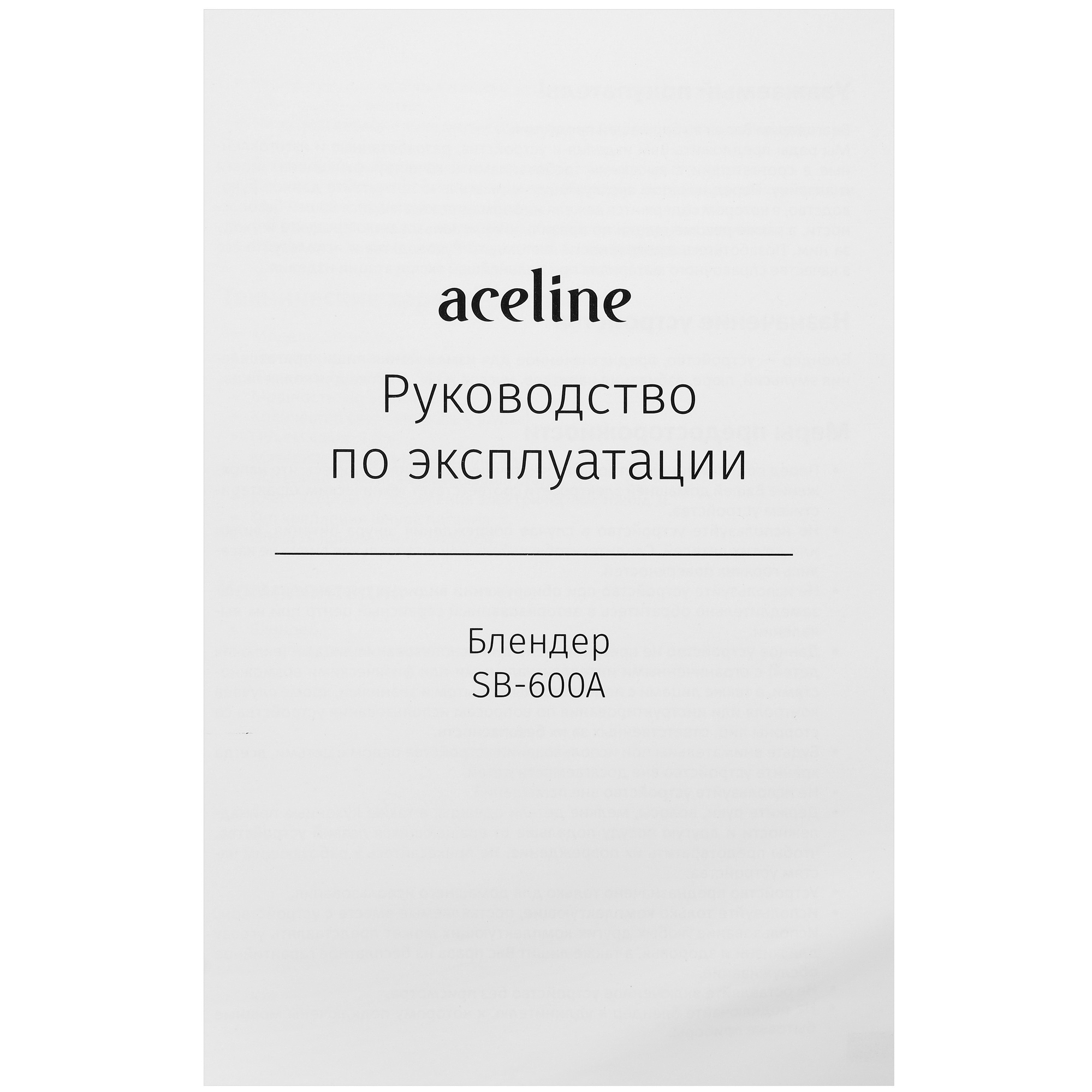 5402540 Блендер стационарный Aceline SB-600A черный STDN-0093578 - Вид №6