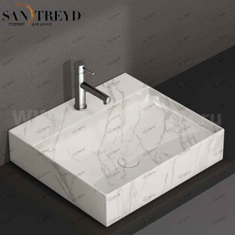 B6R51AC Подвесная раковина настенная прямоугольная Ceramica Globo T-EDGE