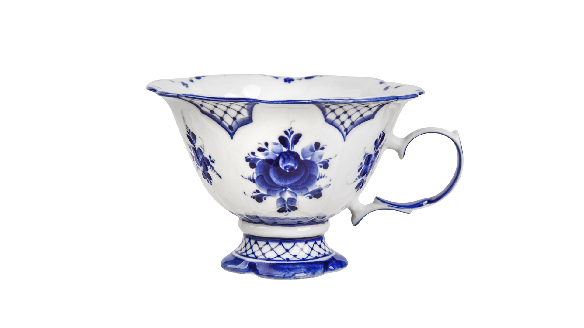 10621814 Гжельский фарфоровый завод Чайная пара "Цветок" 1с Фарфор, Керамика  - Вид №1