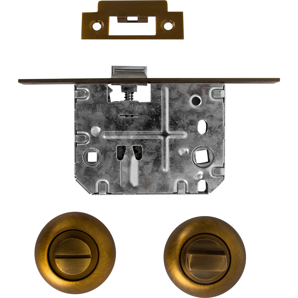 Комплект дверных ручек 12L 170 BK, с запиранием, цвет кофе ФАБРИКА ЗАМКОВ STLM-2113641 - Вид №4