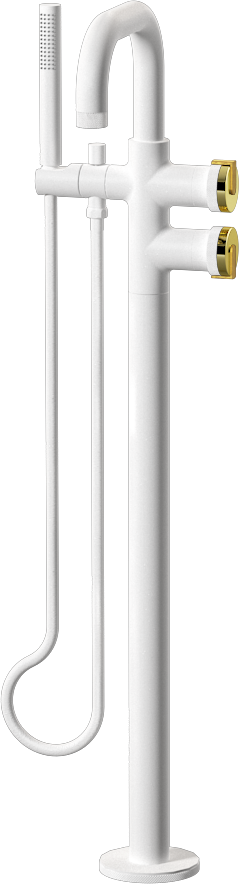 E-11557-R1PB-L1BAU-WT Смеситель напольный отдельностоящий (внешняя часть) GRAFF MOD+