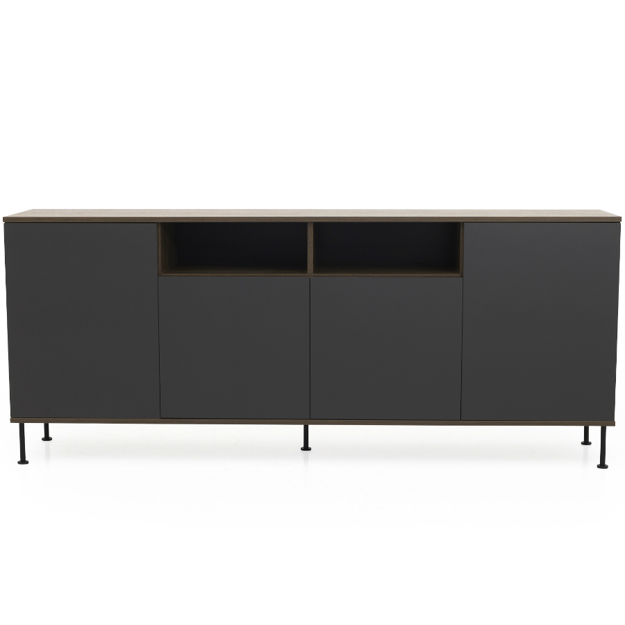 Сервант Tenzo Daxx, меламин/металл, 90х217х43 см, серо-коричневый 7176334 - Вид №3